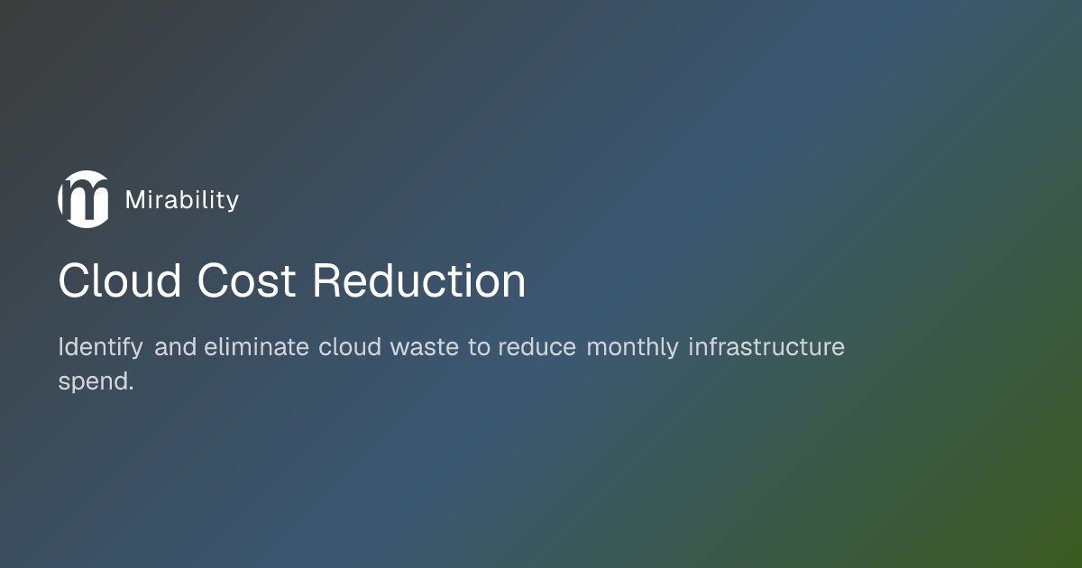 Cloud Cost Reduction | Mirability, LLC